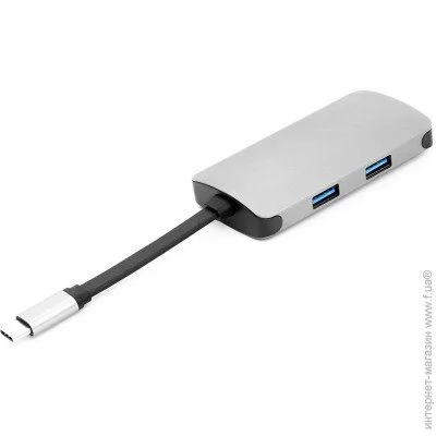 USB- PowerPlant USB HUB 5  1 Type-C-HDMI-RJ45 2USB 3.0 CA911691 Grey CA911691