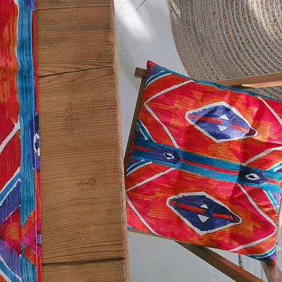 Подушка на стілець із зав'язками Presentville Етно стиль 40x40x4 см (PZ_21A021) Подушка на стілець із зав'язками Presentville Етно стиль 40x40x4 см (PZ_21A021)