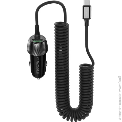    Promate 33W USB +  Type-C (powerdrive-33pdc.black)