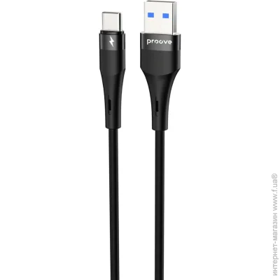  Proove Light Silicone Plus USB to Type-C 3A (1m) black (CCLS15001201)