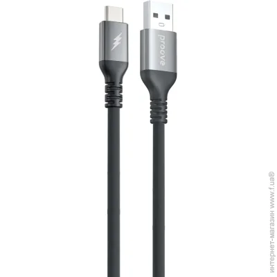  Proove ReGen Silicone Type-C 3A (1m) black (CCRS12001102)
