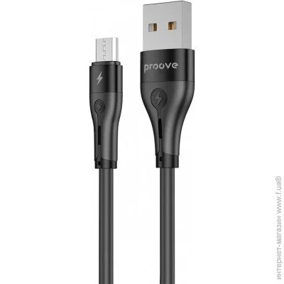  Proove Soft Silicone Micro USB 2.4A (1m) black (492050001)
