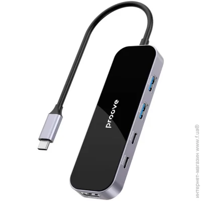 USB- Proove Shadow (2*USB3.0 +  Type-C +  PD100W +  HDMI) dark gray (HBSW10221205)