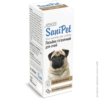 Засіб для очей Provet Лосьйон гігієнічний Sani Pet 15 мл PR020060 Засіб для очей Provet Лосьйон гігієнічний Sani Pet 15 мл PR020060