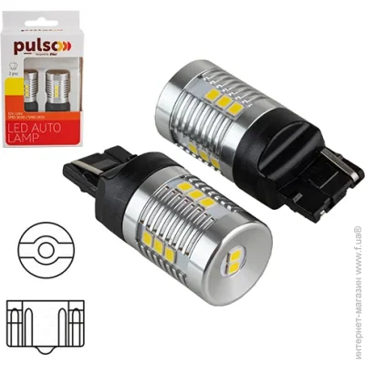    (LED) Pulso //LED 7440/W3x16d/14SMD-2835/1/9-18v/1050lm/WHITE (LP-66440)