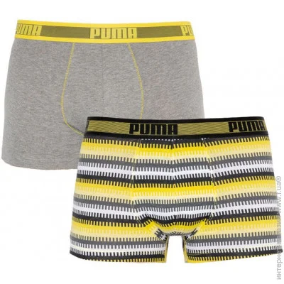   Puma - Worldhood Stripe Trunk 2-pack S gray/yellow 501004001-020