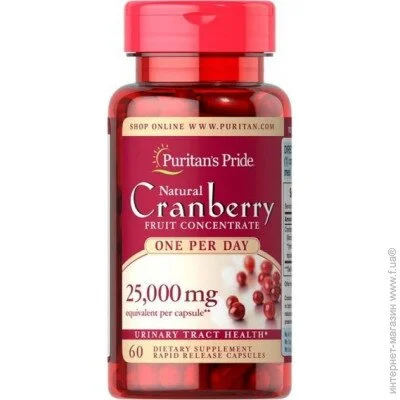   Puritan's Pride Cranberry Friut Concentrate 25000 mg One per Day 60 Caps (000004045)