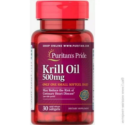   Puritan's Pride Krill Oil 500 mg 30 Softgels (000013335)