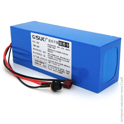 Акумулятор Qisuo Акумуляторна батарея літієва 36V 8A з елементами Li-ion 18650, DC: 5.5x2.1мама +  роз'єм T-2HQмама Акумулятор Qisuo Акумуляторна батарея літієва 36V 8A з елементами Li-ion 18650, DC: 5.5x2.1мама +  роз'єм T-2HQмама