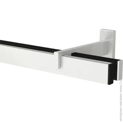 Quadrum Комплект карнизу подвійний 17/250 см зебра з білими гачками Quadrum Комплект карнизу подвійний 17/250 см зебра з білими гачками