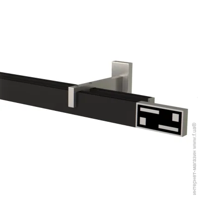 Quadrum Комплект карнизу G-Tech подвійний 14/160 см сталь/чорний профіль з білими гачками Quadrum Комплект карнизу G-Tech подвійний 14/160 см сталь/чорний профіль з білими гачками