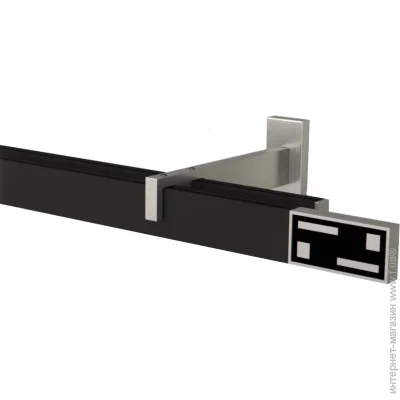 Quadrum Комплект карнизу G-Tech подвійний 17/200 см сталь/чорний профіль із чорними гачками Quadrum Комплект карнизу G-Tech подвійний 17/200 см сталь/чорний профіль із чорними гачками