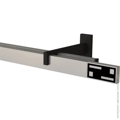 Quadrum Комплект карнизу G-Tech подвійний 17/300 см чорний/сталь профіль з чорними гачками Quadrum Комплект карнизу G-Tech подвійний 17/300 см чорний/сталь профіль з чорними гачками