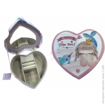 Qunxing Toys Шкатулка для украшений Русалочка в виде сердца FG240424016D Qunxing Toys Шкатулка для украшений Русалочка в виде сердца FG240424016D