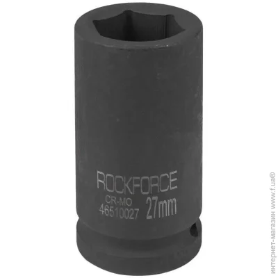 Торцева головка Rockforce Головка ударна глибока 27мм (6гр), 3/4" RF-46510027 Торцева головка Rockforce Головка ударна глибока 27мм (6гр), 3/4" RF-46510027