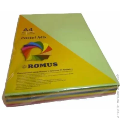  Romus A4 80 /2 250sh, 5colors, Mix Pastel (R50874)