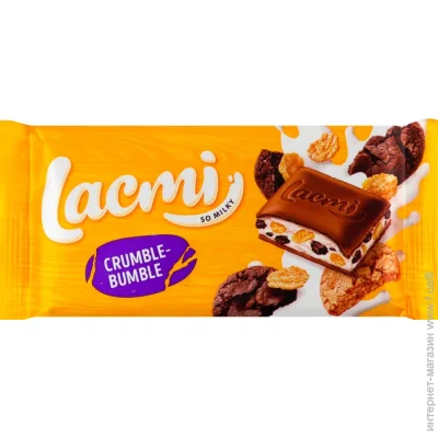 Roshen Молочний шоколад з молочною начинкою, кукурудзяними пластівцями та печивом Crumble-bumble Lacmi 83 г Roshen Молочний шоколад з молочною начинкою, кукурудзяними пластівцями та печивом Crumble-bumble Lacmi 83 г
