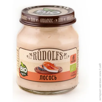 Пюре Rudolfs с 6 месяцев Лосось 115 г (4751017941584) Пюре Rudolfs с 6 месяцев Лосось 115 г (4751017941584)