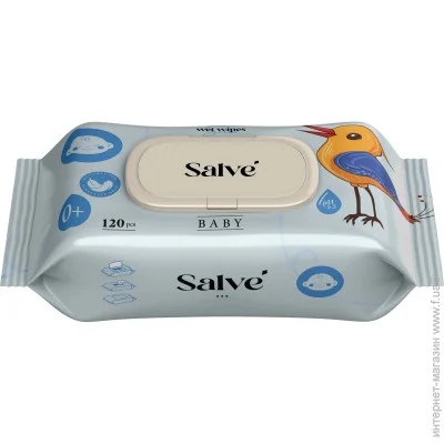 Вологі серветки Salve Серветки вологі дитячі сині Salve120 шт (5853954200553) Вологі серветки Salve Серветки вологі дитячі сині Salve120 шт (5853954200553)