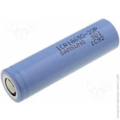Samsung  18650 Li-Ion ICR18650-22P, 2200mAh, 10A, 4.2/3.62/2.75V, 2   ,   1 