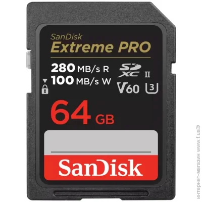   Sandisk 64GB SDXC Class 10 UHS-II U3 V60 Extreme Pro (SDSDXEP-064G-GN4IN)