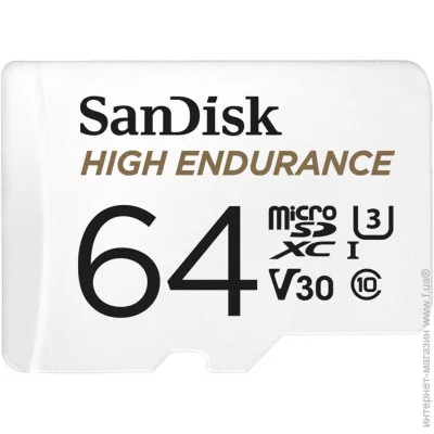  ' Sandisk microSDXC 64GB Class 10 UHS-I U3 V30 High Endurance (SDSQQNR-064G-GN6IA)