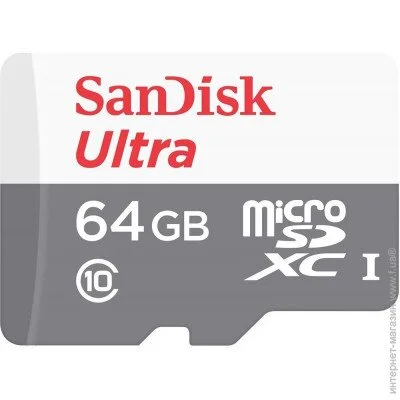  ' SanDisk 64GB microSDHC C10 UHS-I R100MB/s Ultra (SDSQUNR-064G-GN3MN)