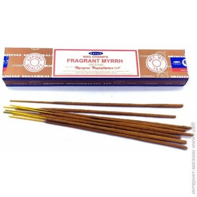 Аромапалички Satya Аромат для дому Аромат Мірри, пилкова пахощі (33802) Аромапалички Satya Аромат для дому Аромат Мірри, пилкова пахощі (33802)