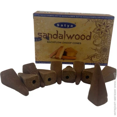 Аромаконусы Satya Аромат для дома Сандаловое Дерево Конус Благовоние Аромапалочки (34994) Аромаконусы Satya Аромат для дома Сандаловое Дерево Конус Благовоние Аромапалочки (34994)