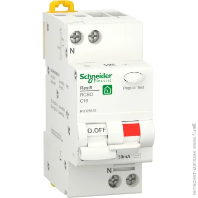 Schneider Electric   Resi9 16  30  1P+ N 6   R9D25616