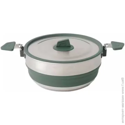 Sea to Summit Detour Stainless Steel Collapsible Pot   (3 L, Laurel Wreath Green) (STS ACK026021-402002)