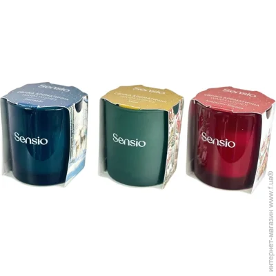 Sensio Свеча ароматическая в стекле Warm Wishes, синяя, ТМ Sensio Свеча ароматическая в стекле Warm Wishes, синяя, ТМ