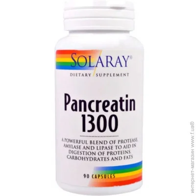   Solaray Pancreatin 1300 90 Caps SOR-04818 (000008446)