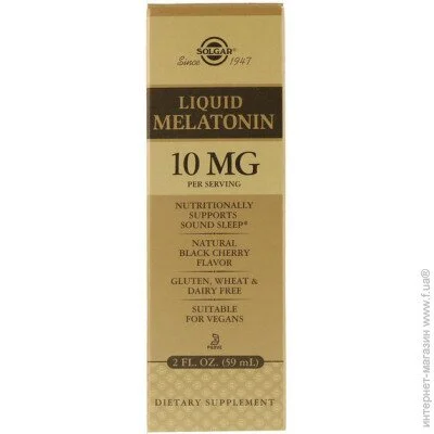   Solgar Liquid Melatonin, 10 mg, 2 fl oz 59 ml Natural Black Cherry Flavor (000004782)