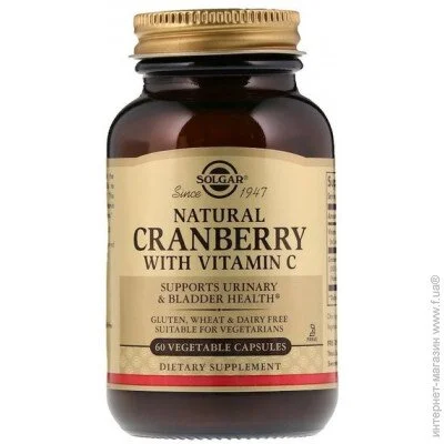   Solgar Natural Cranberry, with Vitamin C 60 Veg Caps (000004821)