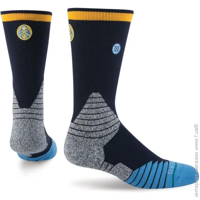  Stance NBA Denver Nuggets Logo Crew Basketball Socks (M559C5LCNU-NVY-46-50)