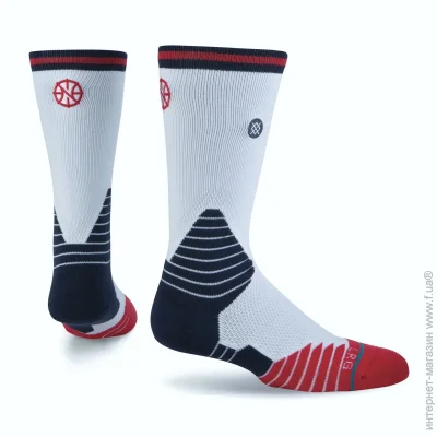 Stance NBA  Orleans Pelicans White Red Blu Logo Crew Basketball Socks (M559C5LCPE-WHT-46-50)