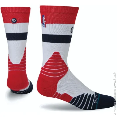  Stance NBA Washington Wizards Core Crew Basketball Socks (M559C5CCWI-WHT-42-46)