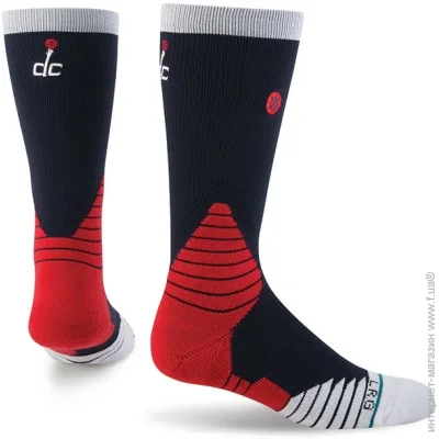  Stance NBA Washington Wizards Logo Crew Basketball Socks (M559C5LCWI-BLK-46-50)