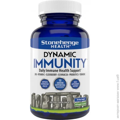 Спеціальна добавка Stonehenge Health Добавка преміум-класу для підтримки імунної системи Dynamic Immunity 60 капсул Спеціальна добавка Stonehenge Health Добавка преміум-класу для підтримки імунної системи Dynamic Immunity 60 капсул