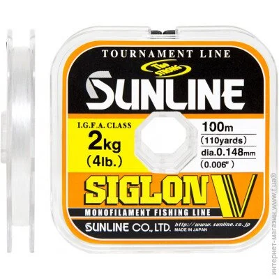  Sunline Siglon V 100m #1.2/0.185mm 3.5kg ORANGE (1658.05.99)