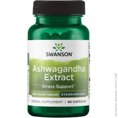     Swanson Ashwagandha Extract, Standardized, 450 mg, 60 Caps (00000040286)