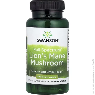     Swanson Lion's Mane Mushroom 500 mg Full Spectrum, 60 