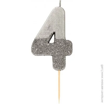  Talking Tables - 4,   (1 ) (BDAY-CANDLE-SLV-4)