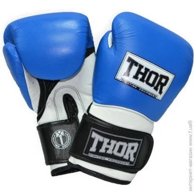  Thor Pro King Boxing Gloves Leather 10 , blue/white/black (8041/03Bl/Wh/B)