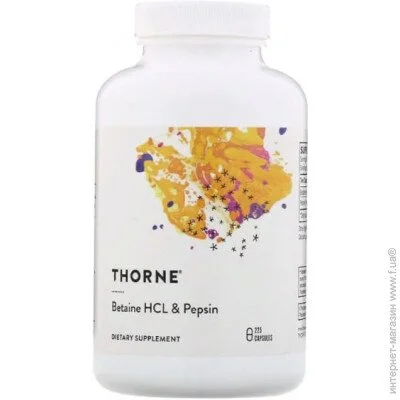   Thorne Research Betaine HCL & Pepsin 225 Caps THR-41502 (000005441)