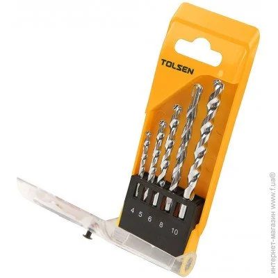 Свердло по бетону/каменю Tolsen 75459 4-10мм, 5шт. Свердло по бетону/каменю Tolsen 75459 4-10мм, 5шт.