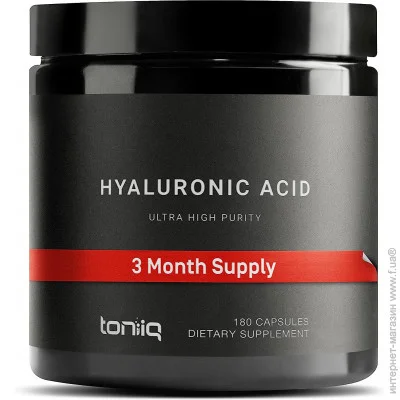 Специальная добавка Toniiq Гиалуроновая кислотаUltra High Purity Hyaluronic Acid 180 капсул Специальная добавка Toniiq Гиалуроновая кислотаUltra High Purity Hyaluronic Acid 180 капсул