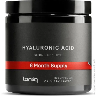 Специальная добавка Toniiq Высокоочищенная форма гиалуроновой кислоты Ultra High Purity Hyaluronic Acid 360 капсул Специальная добавка Toniiq Высокоочищенная форма гиалуроновой кислоты Ultra High Purity Hyaluronic Acid 360 капсул