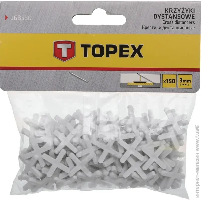 Topex Хрестики для плитки 3 мм 150 шт./уп (16B530) Topex Хрестики для плитки 3 мм 150 шт./уп (16B530)